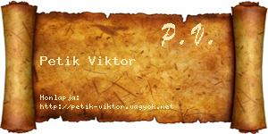 Petik Viktor névjegykártya